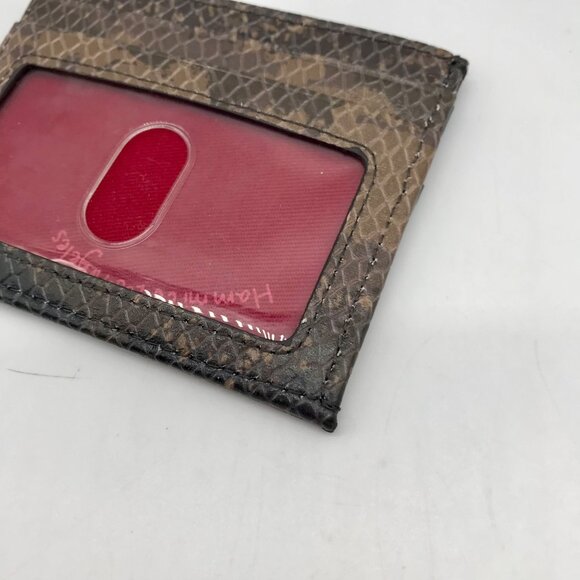 Hammit Brown Snakeskin Embossed Leather Card Holder - Picture 8 of 10